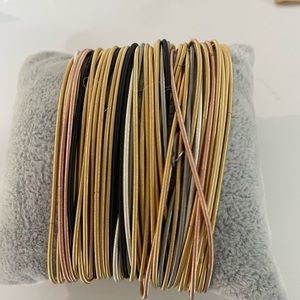 Mixed Metal Dia Bracelet Set